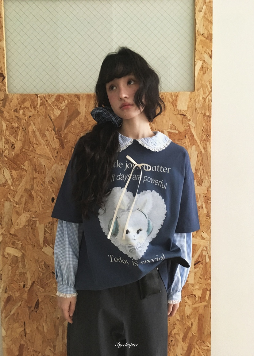 BY CHAPTER東大門代購女士新款真品時尚T恤不含內搭兔子BY ChapterT恤