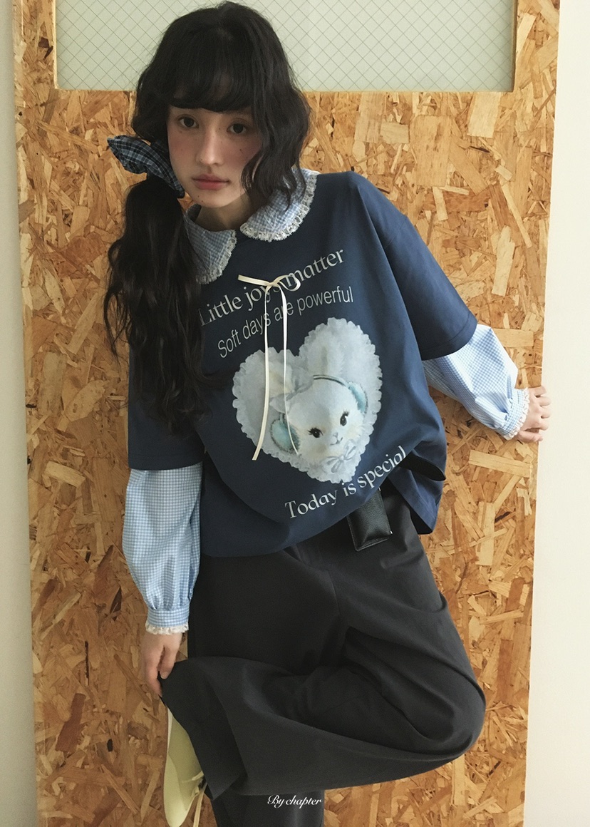 BY CHAPTER東大門代購女士新款真品時尚T恤不含內搭兔子BY ChapterT恤