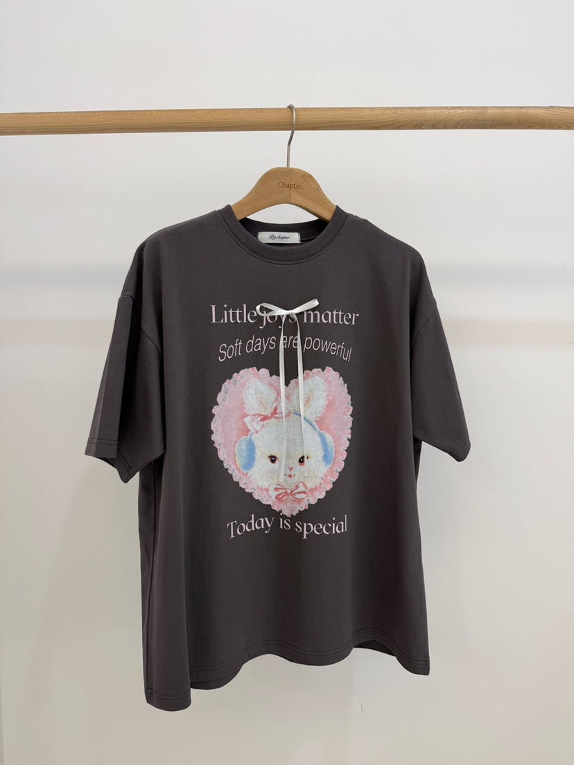 BY CHAPTER東大門代購女士新款真品時尚T恤不含內搭兔子BY ChapterT恤圖色1