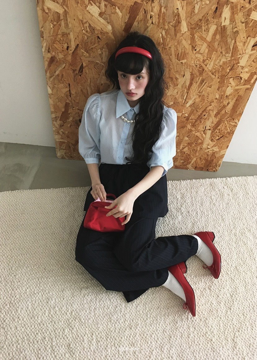 BY CHAPTER韓國直郵女士新品時尚熱賣人氣襯衫蕾絲衫泡泡袖BY Chapter襯衫/蕾絲衫