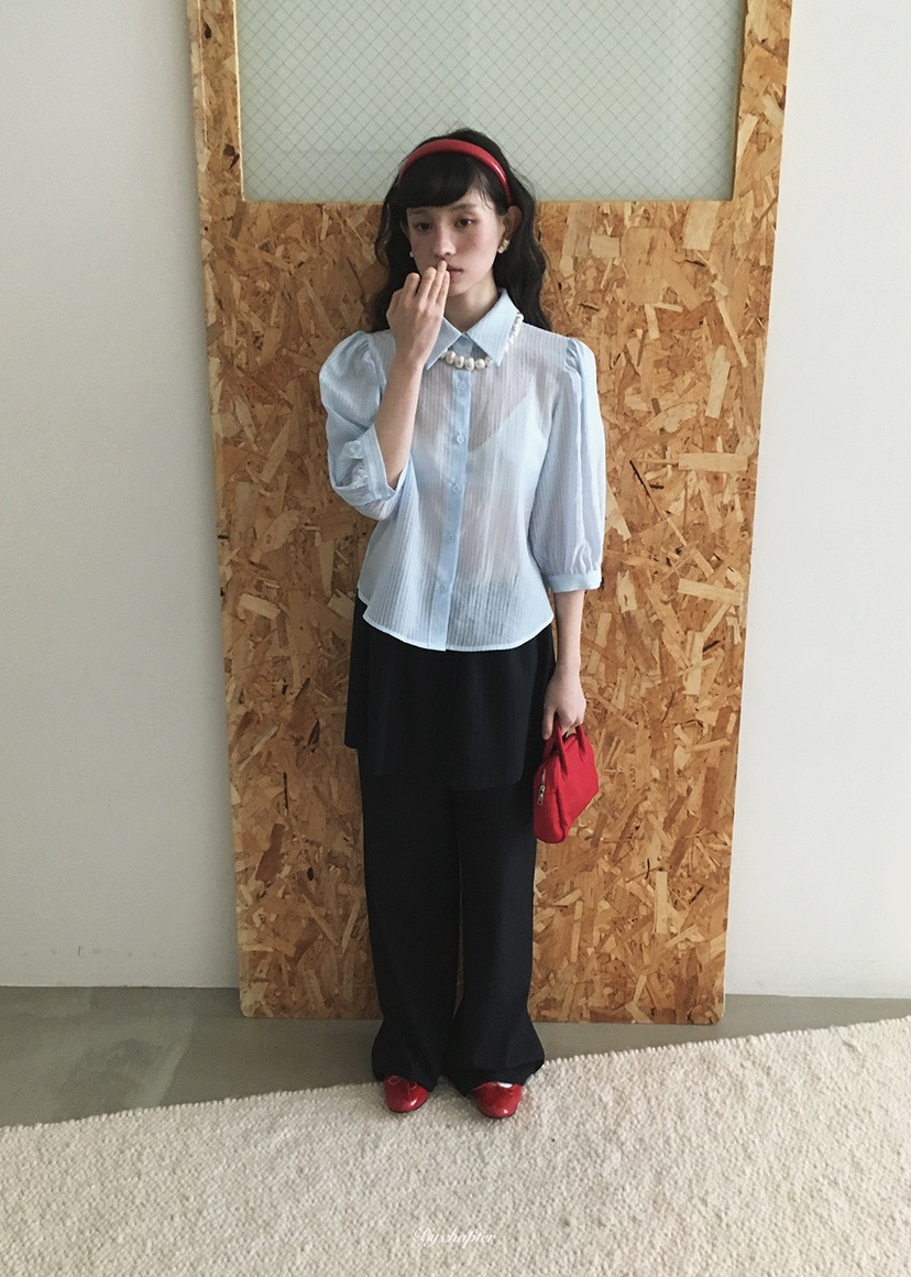 BY CHAPTER韓國直郵女士新品時尚熱賣人氣襯衫蕾絲衫泡泡袖BY Chapter襯衫/蕾絲衫