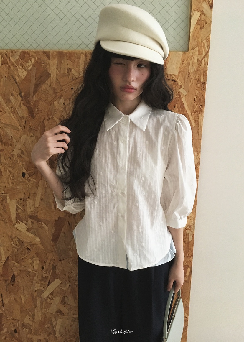 BY CHAPTER韓國直郵女士新品時尚熱賣人氣襯衫蕾絲衫泡泡袖BY Chapter襯衫/蕾絲衫
