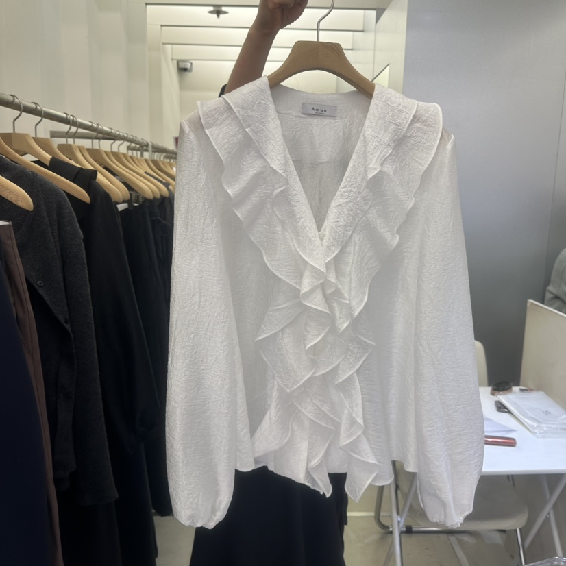 AMON韓國直郵女裝新款熱賣26春夏休閑推薦人氣襯衫蕾絲衫AMON襯衫/蕾絲衫圖色1