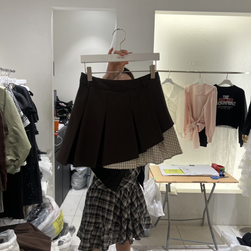 TYCHE東大門實拍女裝新品26春夏真品休閑推薦時尚裙褲格紋TYCHE裙褲圖色1