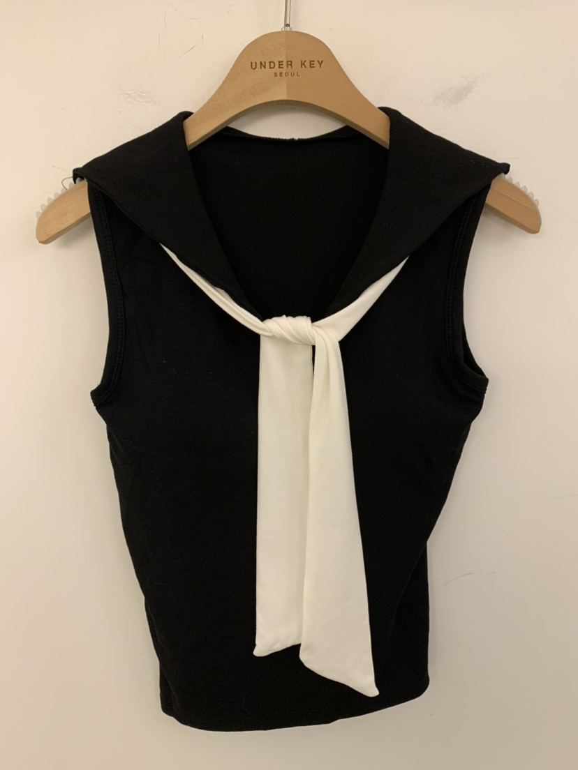 UNDER KEY東大門代購女士新品休閑熱賣真品吊帶背心含領帶UNDER KEY吊帶/背心圖色3黑色