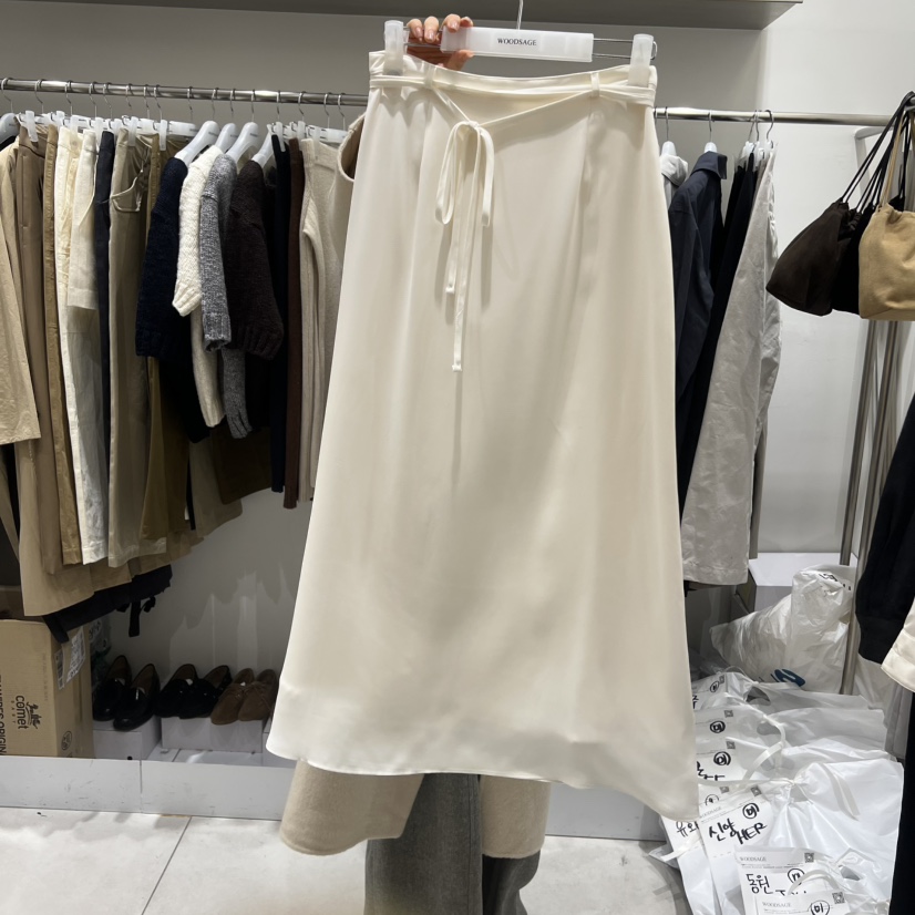 WOOD SAGE東大門代購女裝新款時尚真品26春夏長裙含腰繩WOOD SAGE長裙圖色3