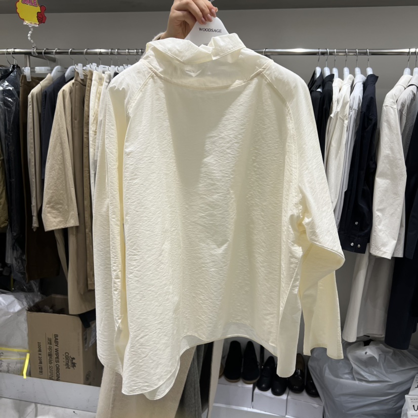 WOOD SAGE東大門代購女士新款26春夏休閑襯衫蕾絲衫系帶WOOD SAGE襯衫/蕾絲衫圖色2