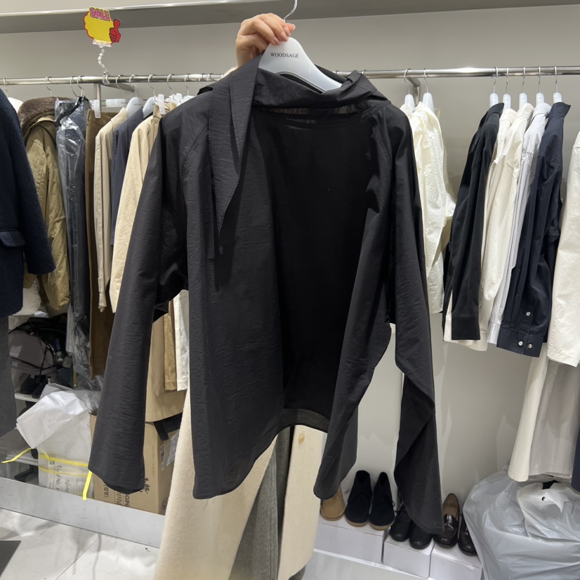 WOOD SAGE東大門代購女士新款26春夏休閑襯衫蕾絲衫系帶WOOD SAGE襯衫/蕾絲衫圖色3