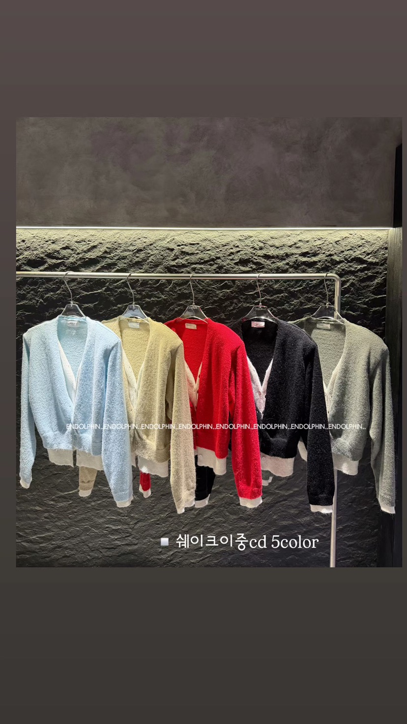 ENDOLPHIN東大門實拍女士新款推薦休閑職業針織衫假兩件開衫ENDOLPHIN針織衫