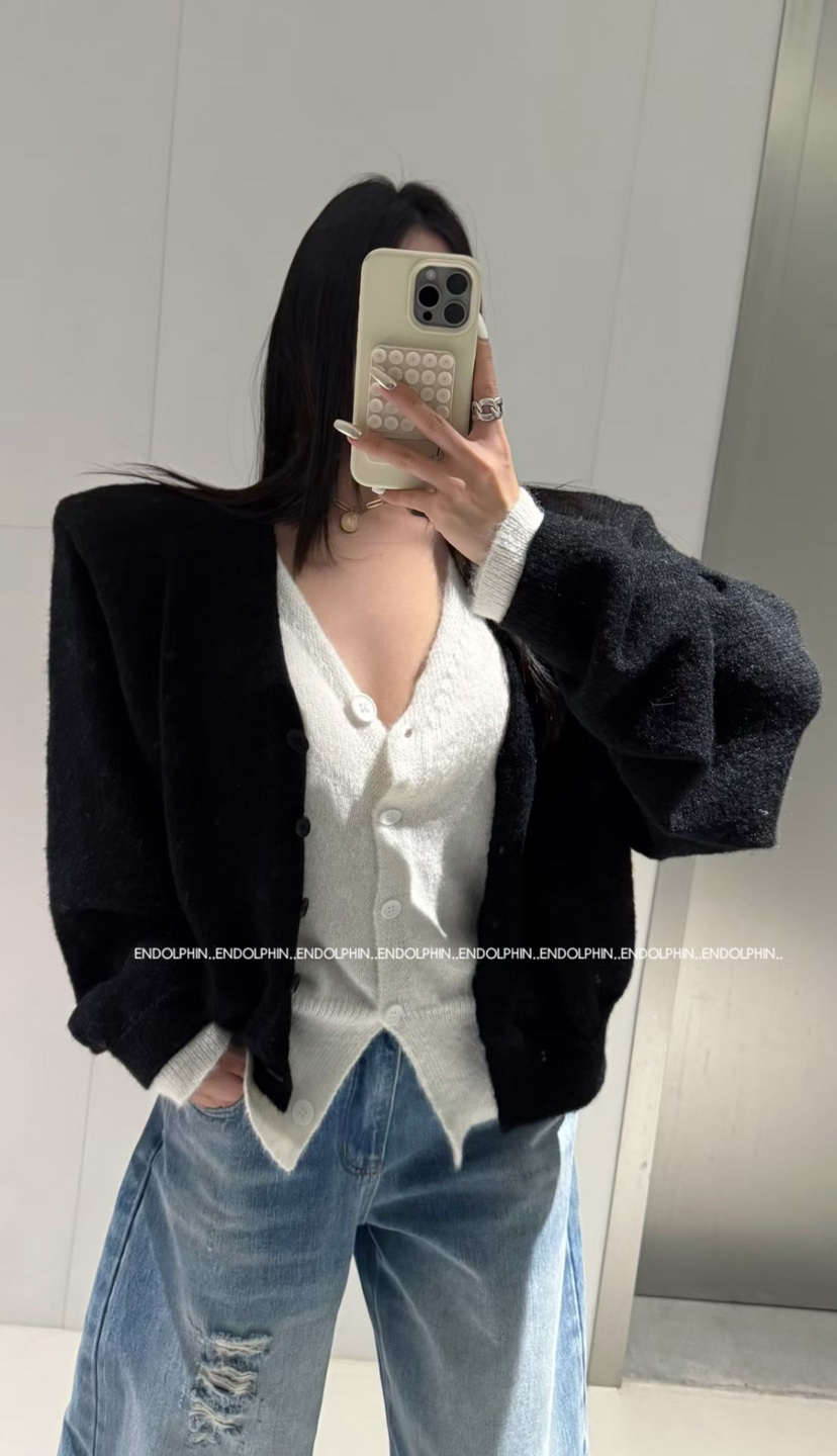 ENDOLPHIN東大門實拍女士新款推薦休閑職業針織衫假兩件開衫ENDOLPHIN針織衫圖色5
