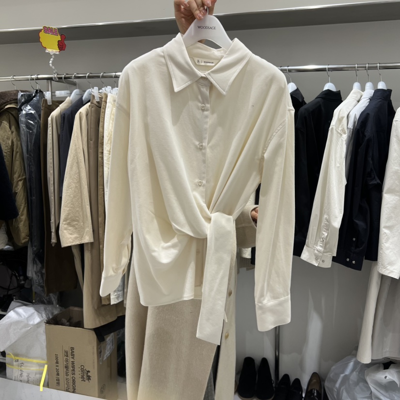 WOOD SAGE韓國代購女裝新款熱賣人氣職業休閑襯衫蕾絲衫WOOD SAGE襯衫/蕾絲衫圖色1