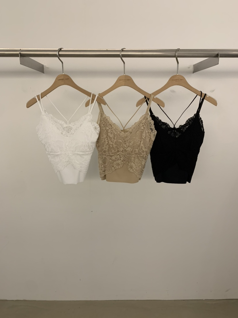 UNDER KEY韓國代購女裝新款時尚推薦真品休閑吊帶背心蕾絲UNDER KEY吊帶/背心