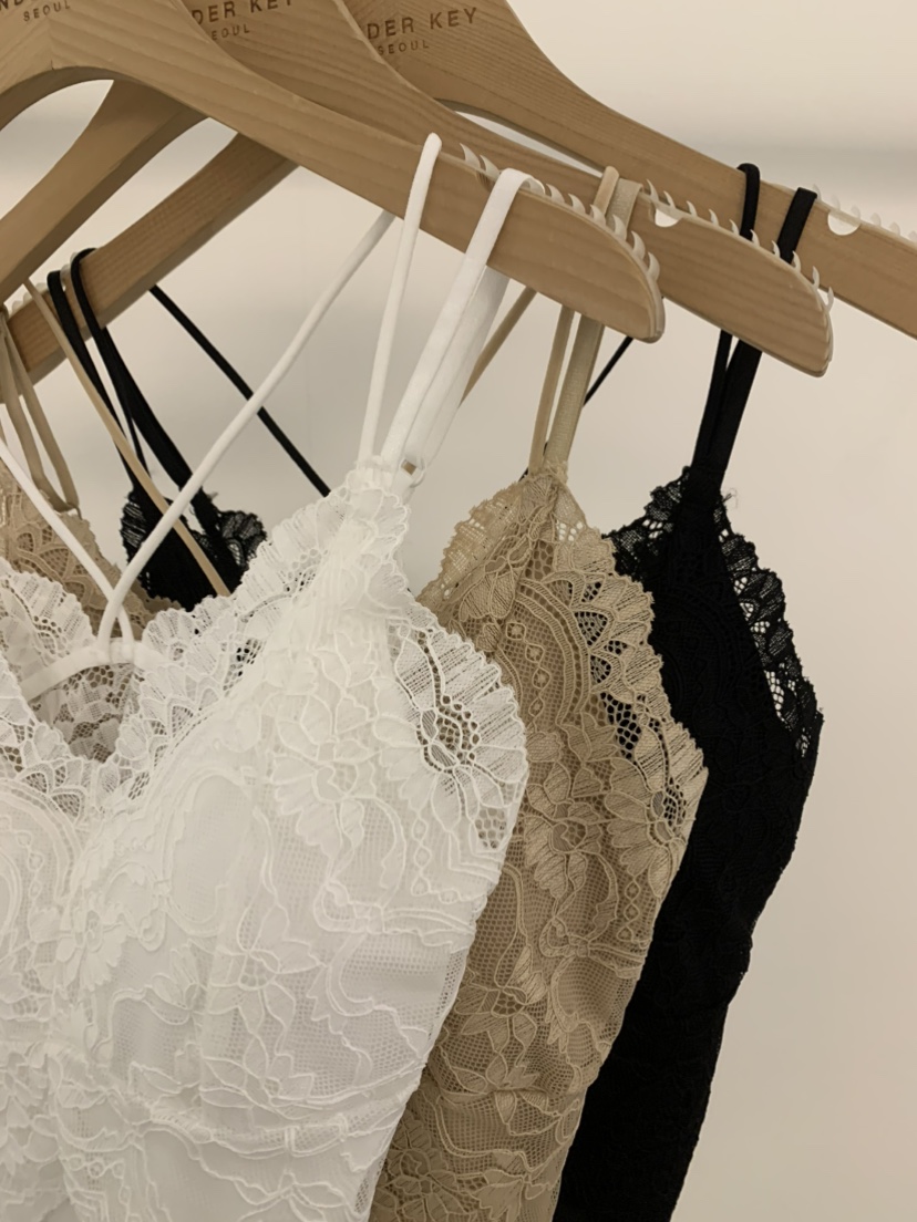 UNDER KEY韓國代購女裝新款時尚推薦真品休閑吊帶背心蕾絲UNDER KEY吊帶/背心