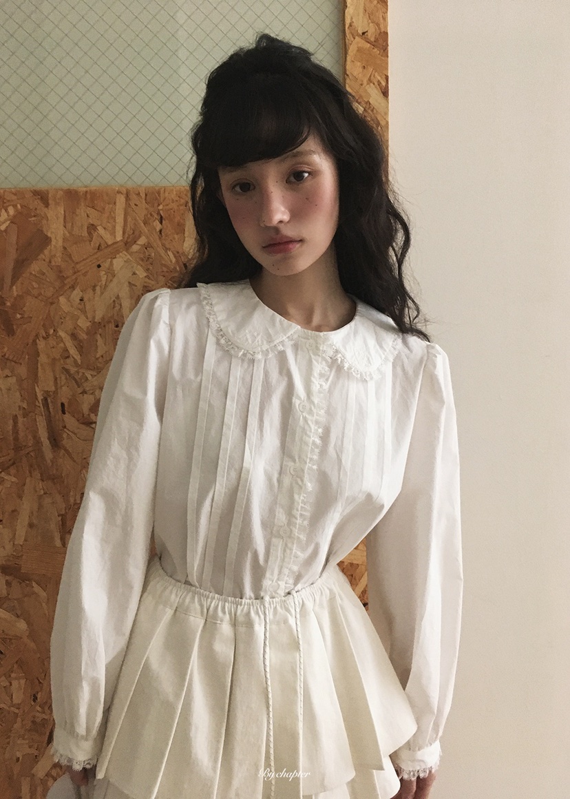 BY CHAPTER東大門實拍女士新品人氣職業真品襯衫蕾絲衫刺繡BY Chapter襯衫/蕾絲衫圖色1白色