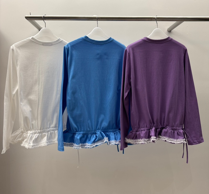 INTHEEND東大門代購女裝新品職業人氣時尚推薦長袖T恤蕾絲INTHEEND長袖T恤