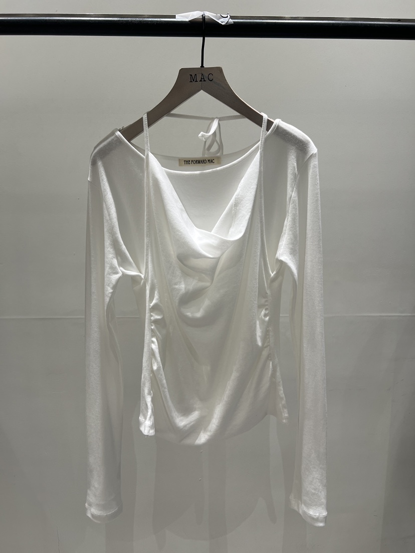 MAC東大門實拍女裝新品熱賣人氣時尚真品26春夏長袖T恤假兩件THE FORWARD MAC長袖T恤圖色1