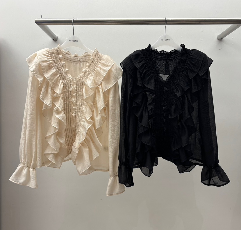 INTHEEND東大門直郵女士新款職業熱賣休閑時尚襯衫蕾絲衫INTHEEND襯衫/蕾絲衫