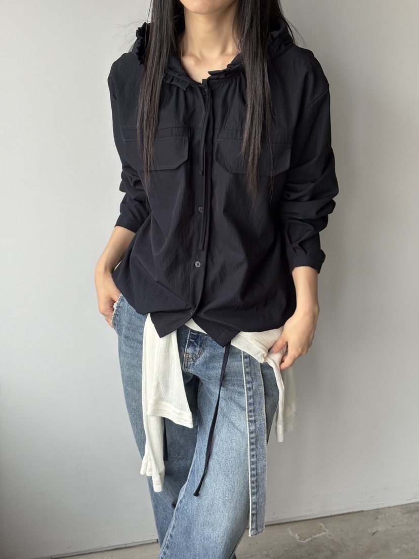 Verbena韓國代購女士新款真品職業熱賣26春夏襯衫蕾絲衫口袋Verbena襯衫/蕾絲衫