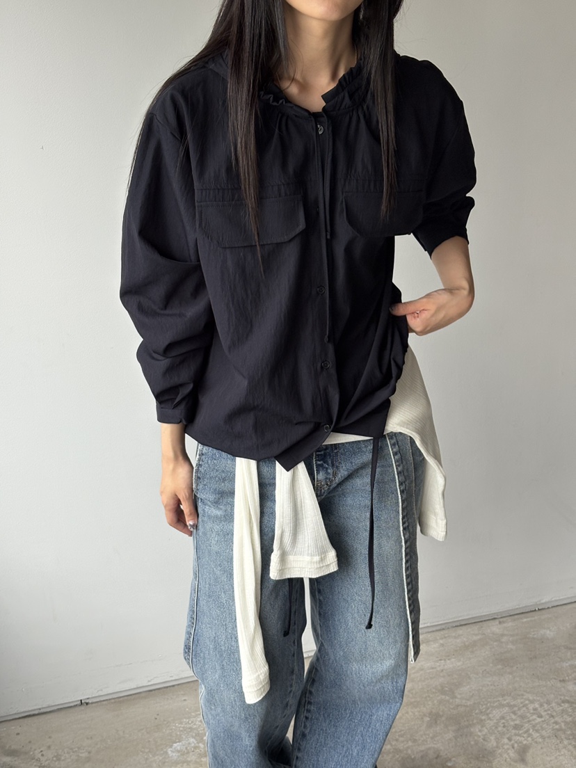 Verbena韓國代購女士新款真品職業熱賣26春夏襯衫蕾絲衫口袋Verbena襯衫/蕾絲衫