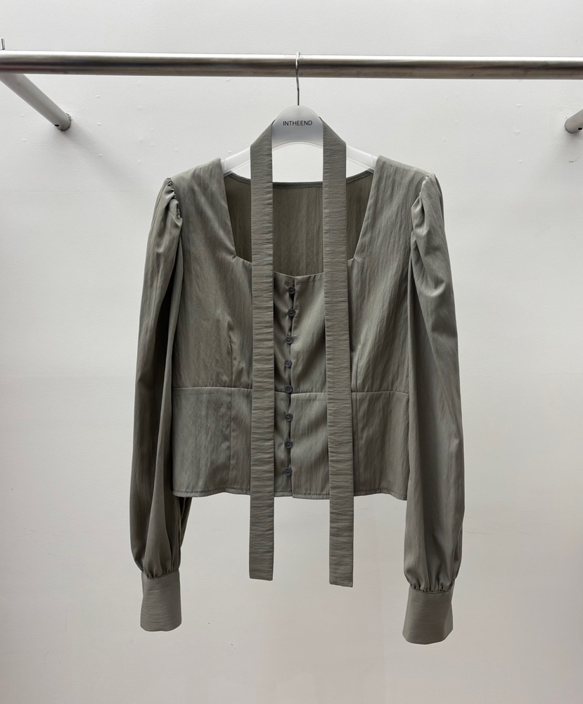 INTHEEND東大門代購女士新品熱賣時尚職業襯衫蕾絲衫含圍巾INTHEEND襯衫/蕾絲衫圖色2