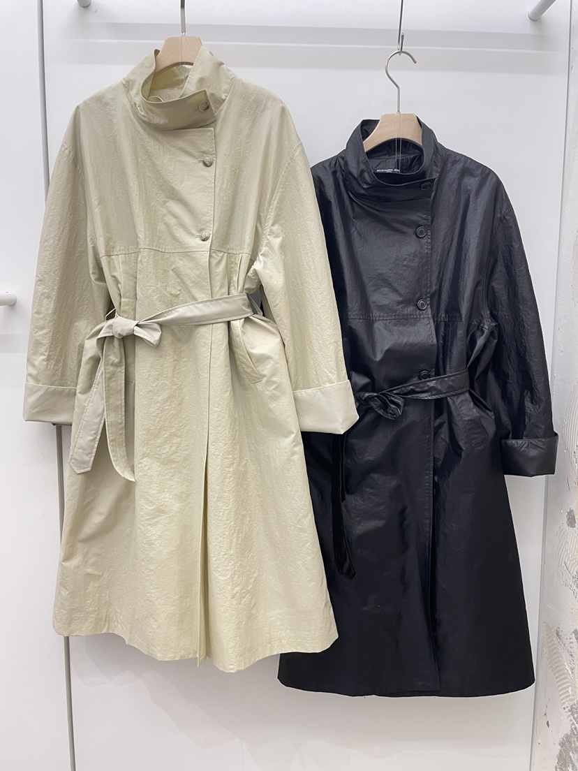 NYLON韓國代購女士新款26春夏人氣推薦休閑長款風衣含腰帶NYLON長款風衣