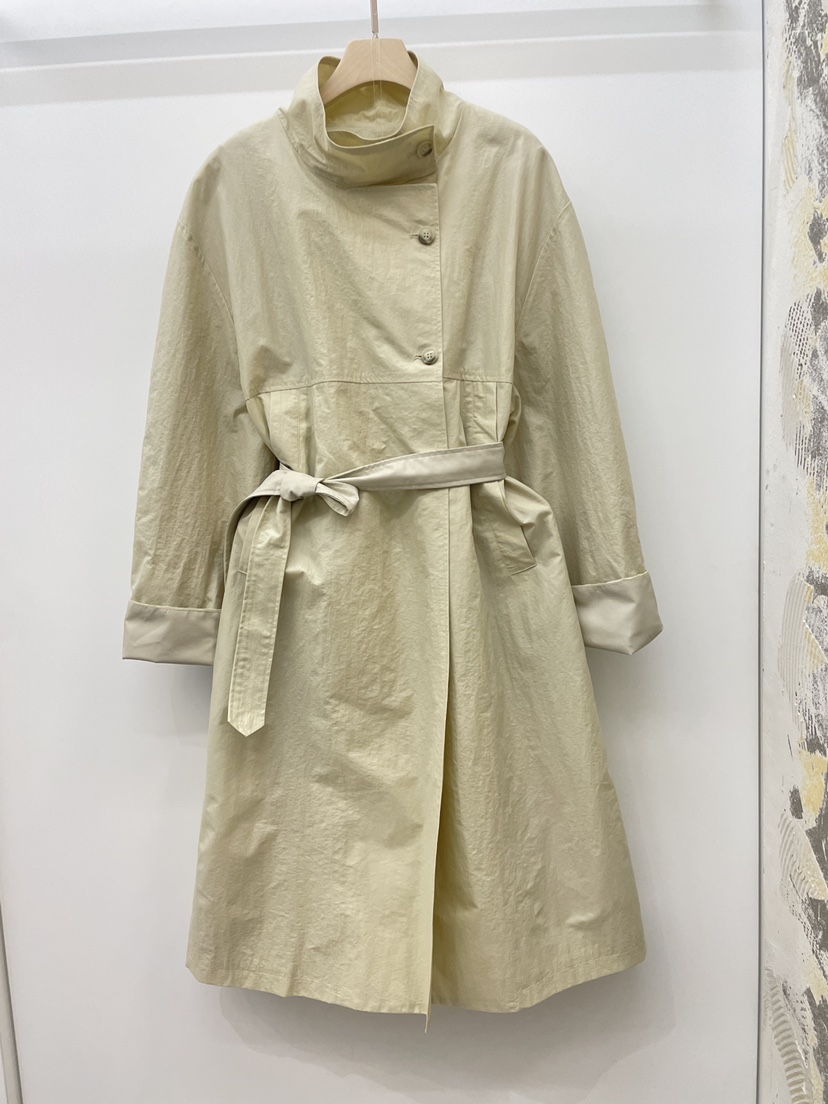 NYLON韓國代購女士新款26春夏人氣推薦休閑長款風衣含腰帶NYLON長款風衣圖色1