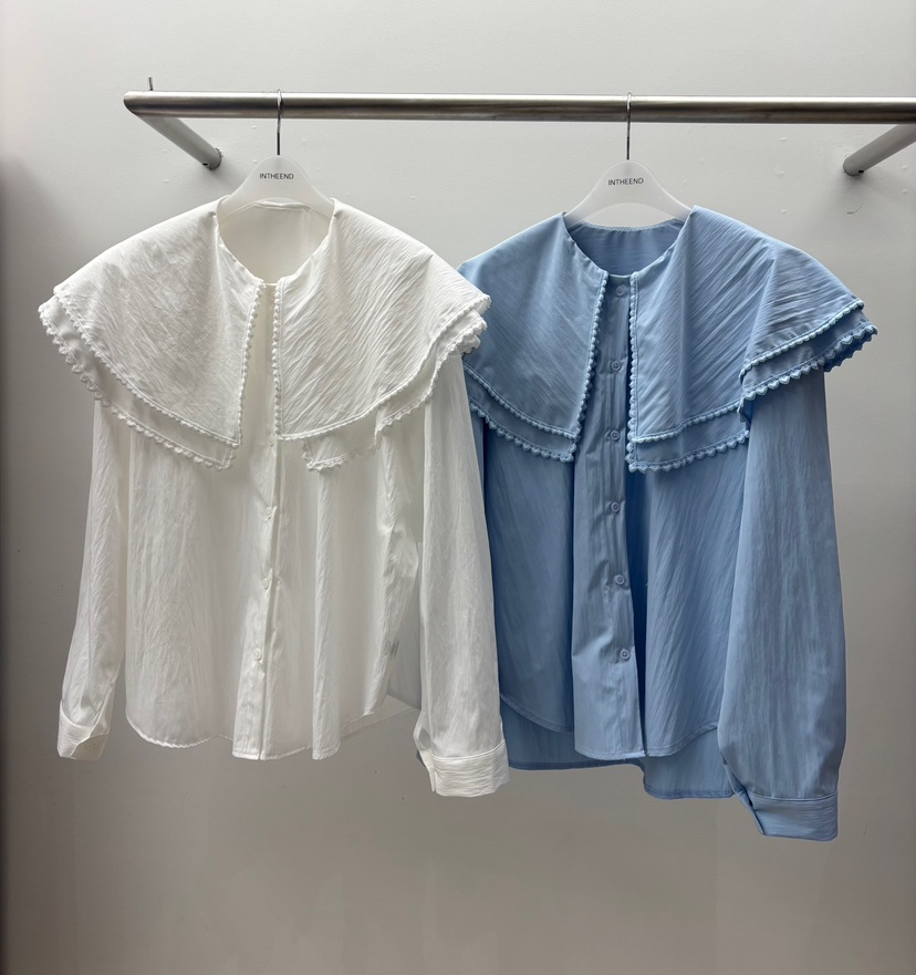 INTHEEND韓國代購女士新品休閑26春夏推薦時尚襯衫蕾絲衫INTHEEND襯衫/蕾絲衫