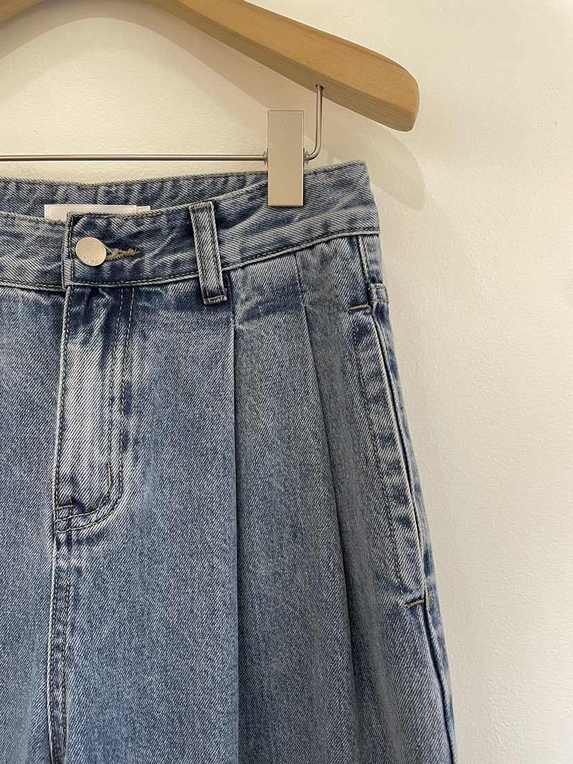 OBSESS韓國代購女士新款職業人氣26春夏推薦熱賣牛仔褲褶裥OBSESS/EARLY BIRD牛仔褲