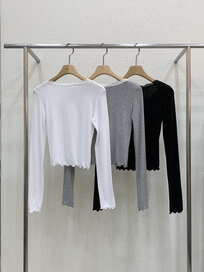 LIGHT AND SALT東大門直郵女士新品26春夏人氣長袖T恤蕾絲LIGHT AND SALT長袖T恤