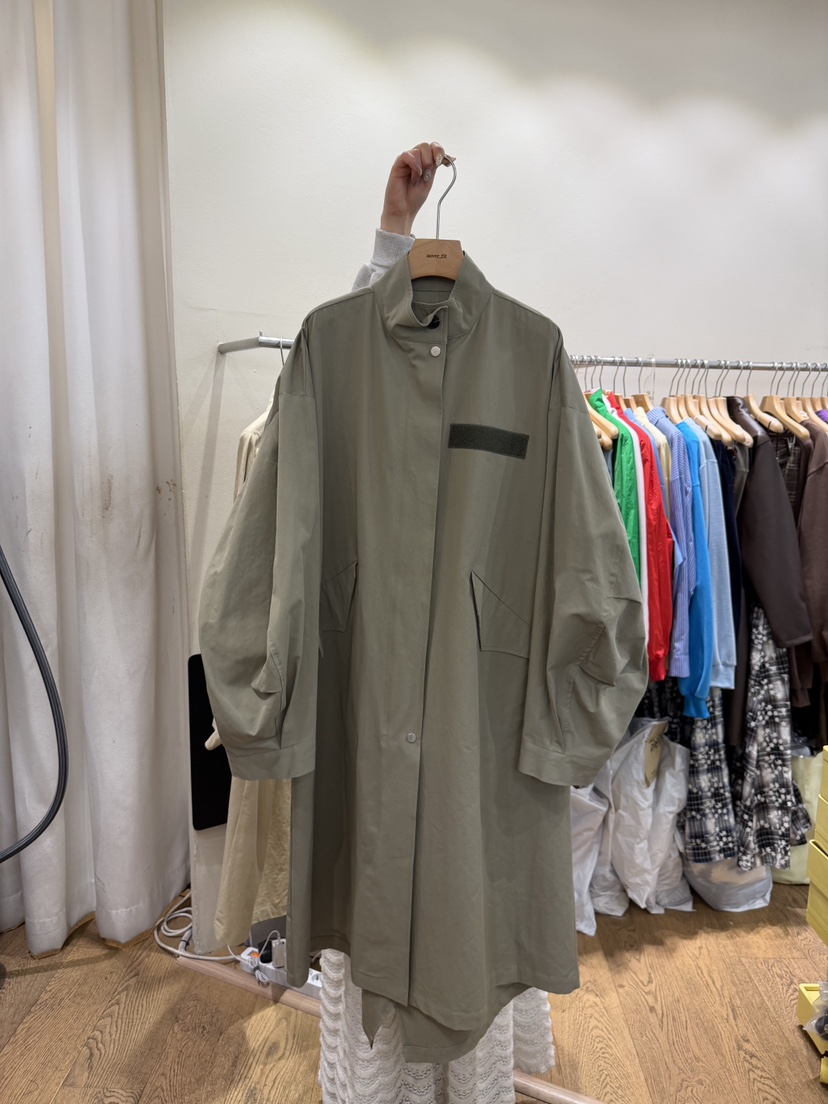 AUVERFIT韓國直郵女裝新品職業時尚人氣熱賣長款風衣棉質AUVERFIT長款風衣圖色2