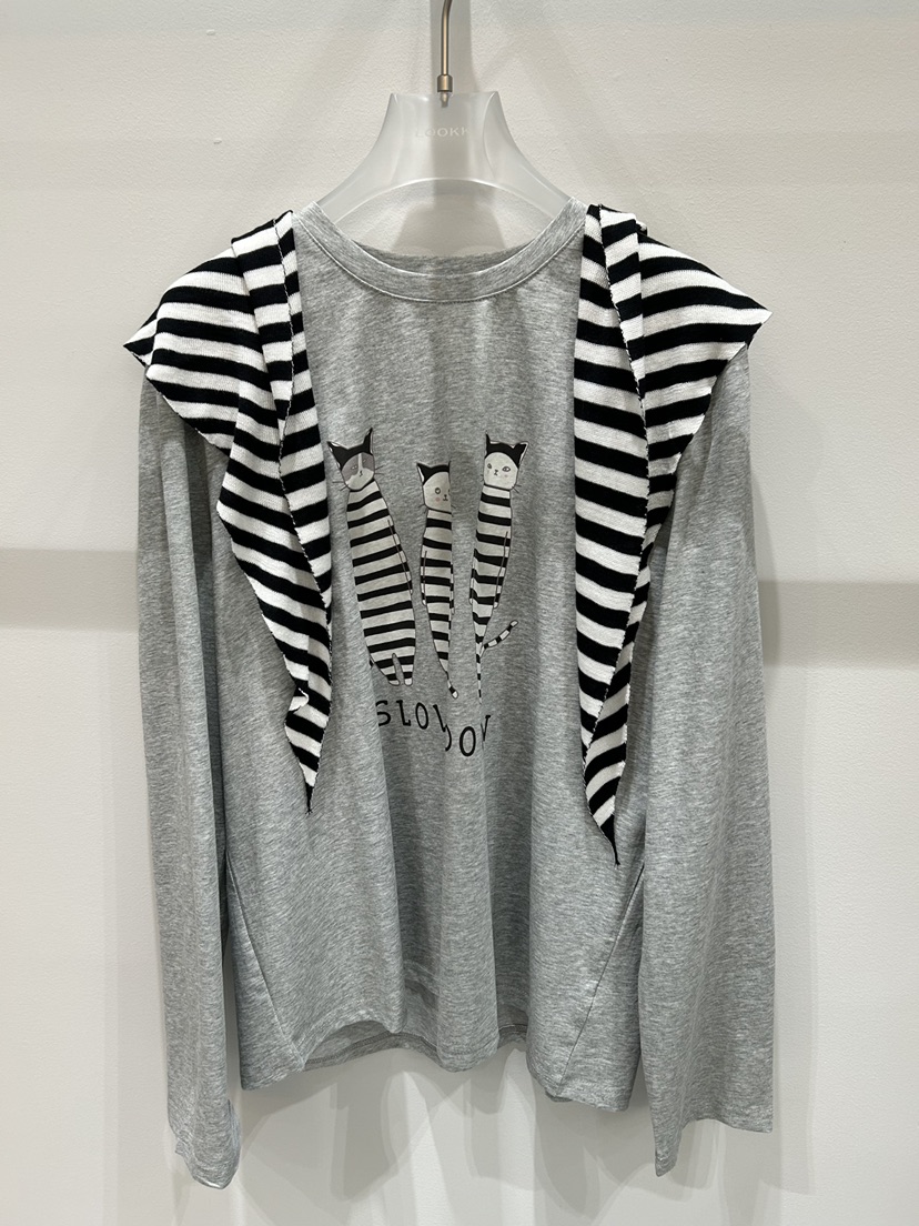 LOOKK/MIMME東大門代購女裝新品熱賣推薦時尚長袖T恤含圍巾LOOKK/MIMME長袖T恤圖色2