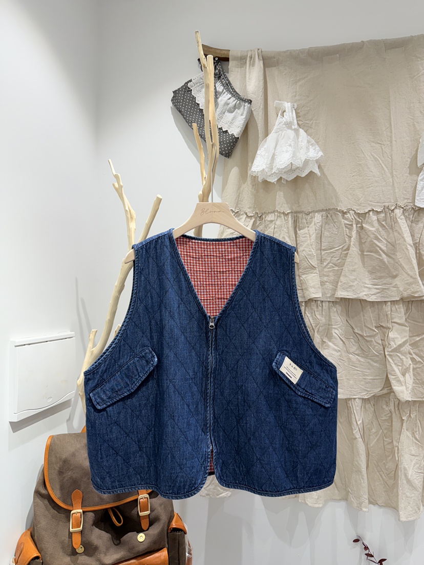 BLOOM東大門實拍女裝新品時尚26春夏職業休閑真品馬甲格子BLOOM-S馬甲圖色1