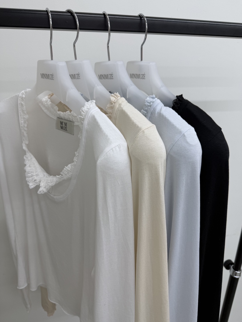 MINIMUZE韓國直郵女裝新品休閑26春夏推薦真品長袖T恤雙層MINIMUZE長袖T恤