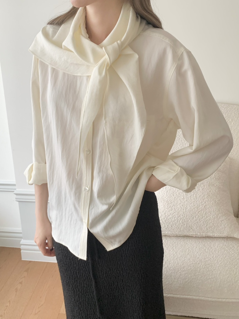 LEGACY韓國代購女士新款人氣推薦真品時尚襯衫蕾絲衫含圍巾LEGACY襯衫/蕾絲衫