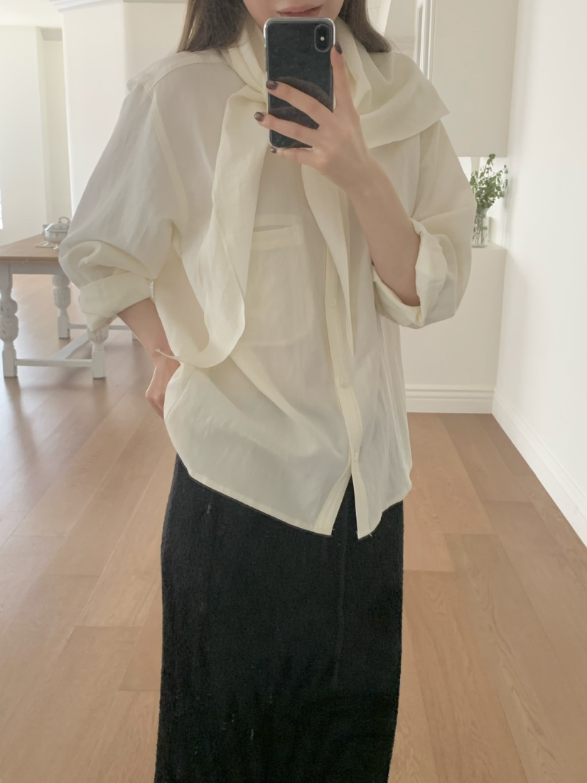 LEGACY韓國代購女士新款人氣推薦真品時尚襯衫蕾絲衫含圍巾LEGACY襯衫/蕾絲衫