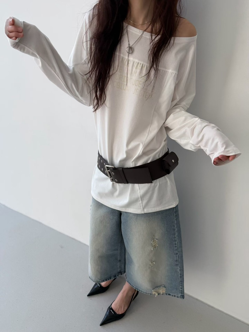 MINIMUZE韓國直郵女士新款26春夏熱賣時尚休閑推薦長袖T恤MINIMUZE長袖T恤