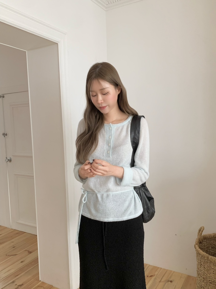 LEGACY韓國代購女士新品26春夏推薦真品針織衫含腰繩馬海毛LEGACY針織衫