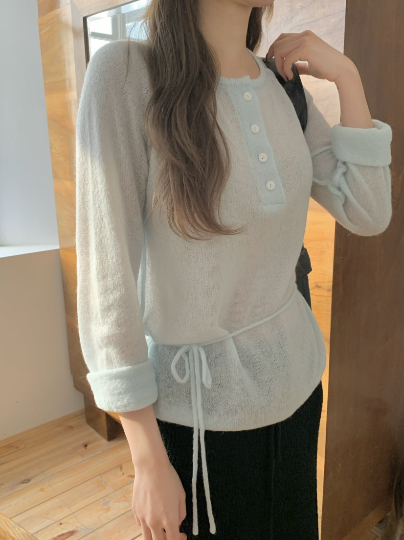 LEGACY韓國代購女士新品26春夏推薦真品針織衫含腰繩馬海毛LEGACY針織衫