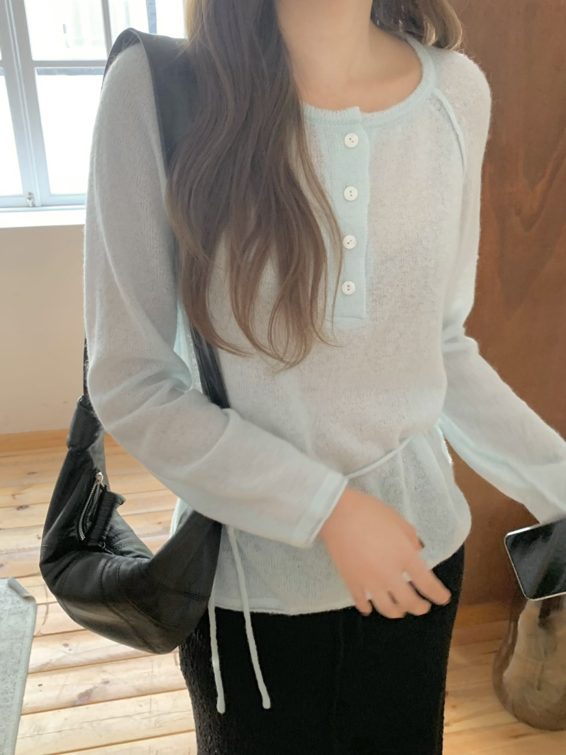 LEGACY韓國代購女士新品26春夏推薦真品針織衫含腰繩馬海毛LEGACY針織衫