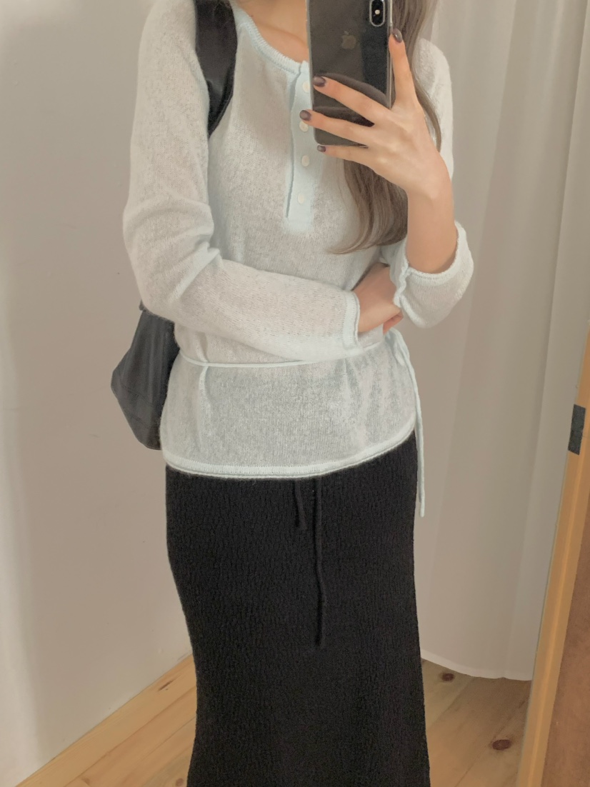 LEGACY韓國代購女士新品26春夏推薦真品針織衫含腰繩馬海毛LEGACY針織衫