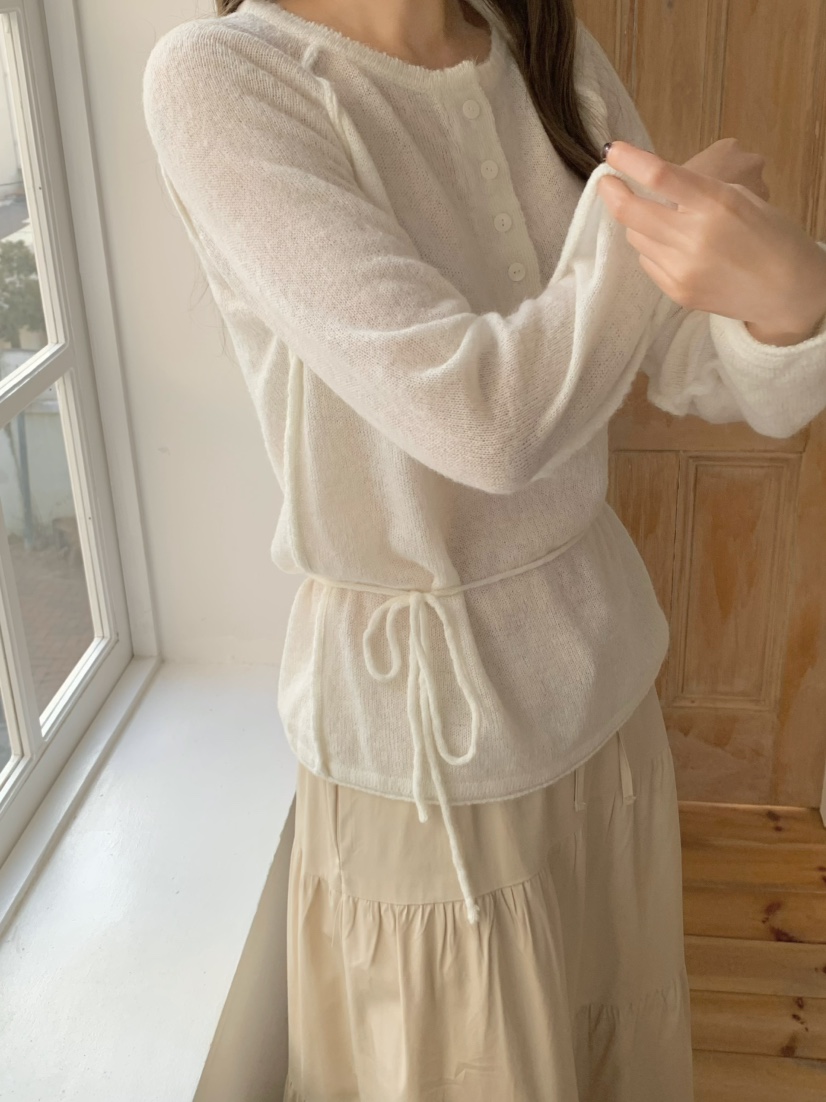 LEGACY韓國代購女士新品26春夏推薦真品針織衫含腰繩馬海毛LEGACY針織衫