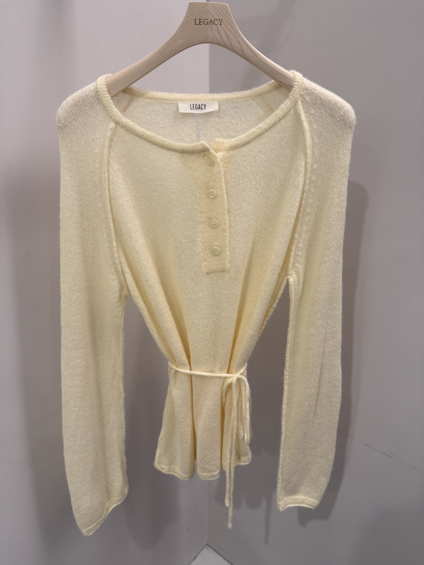 LEGACY韓國代購女士新品26春夏推薦真品針織衫含腰繩馬海毛LEGACY針織衫圖色1