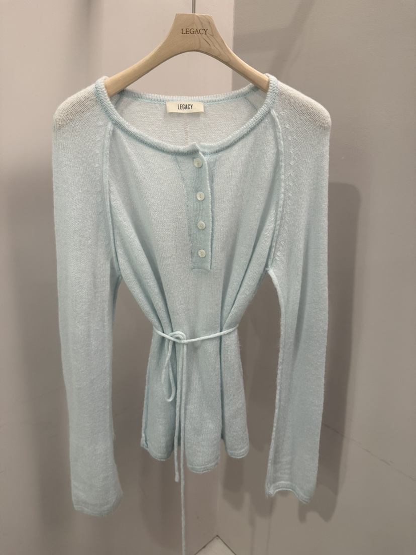 LEGACY韓國代購女士新品26春夏推薦真品針織衫含腰繩馬海毛LEGACY針織衫圖色2