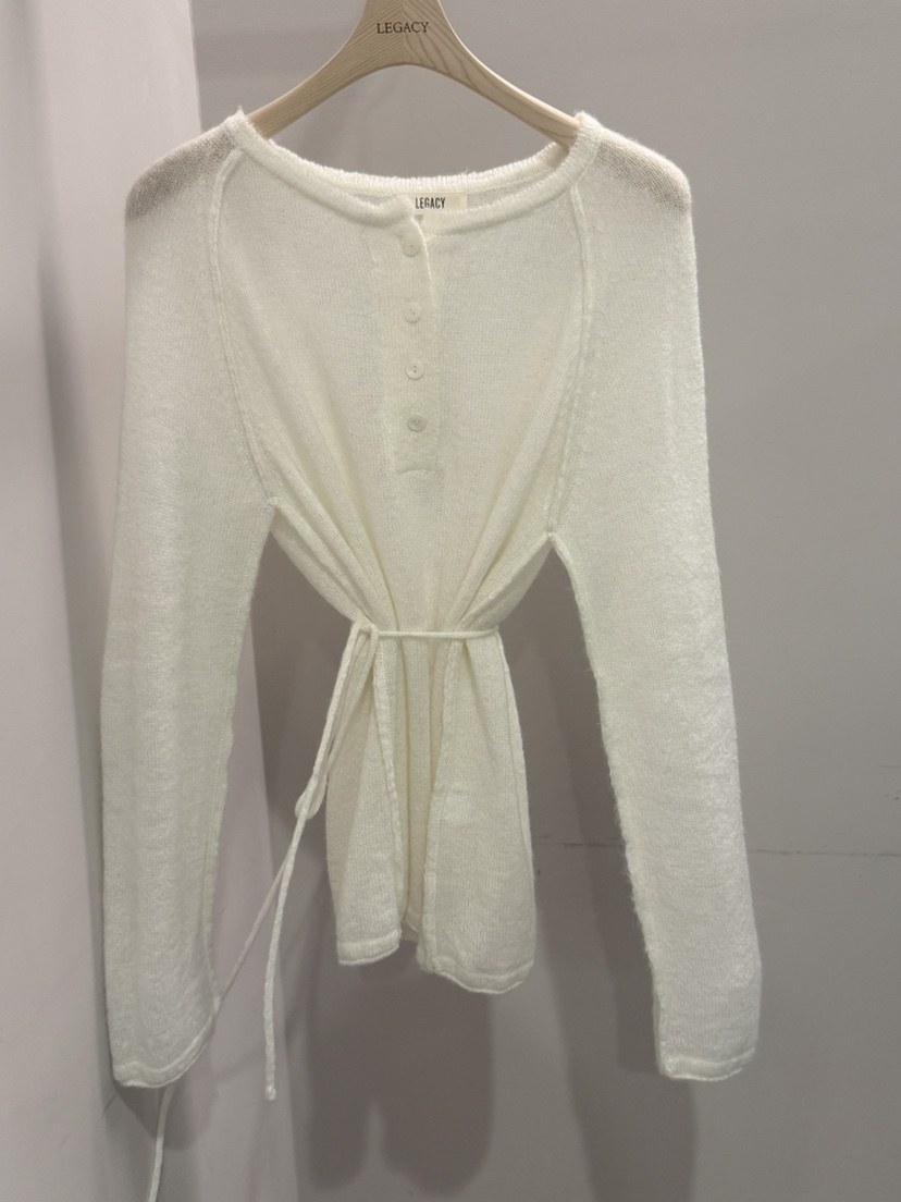 LEGACY韓國代購女士新品26春夏推薦真品針織衫含腰繩馬海毛LEGACY針織衫圖色3