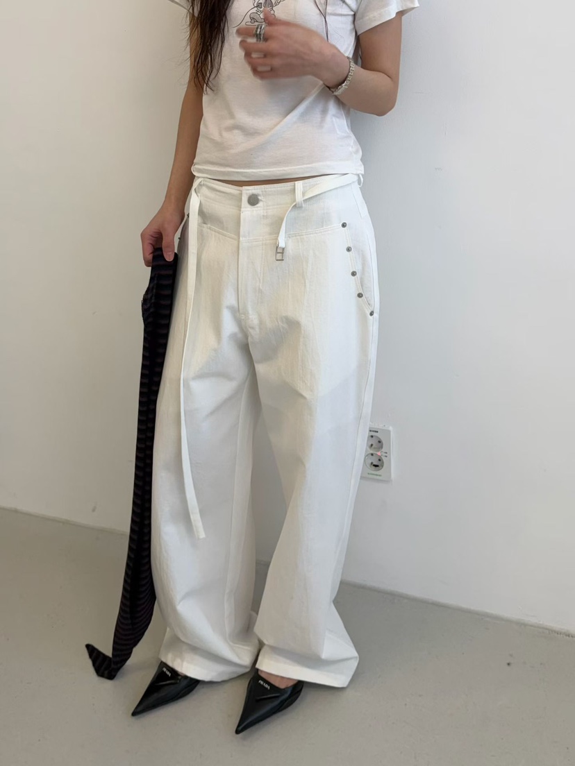 MINIMUZE東大門代購女裝新款時尚推薦26春夏休閑褲含腰帶MINIMUZE休閑褲