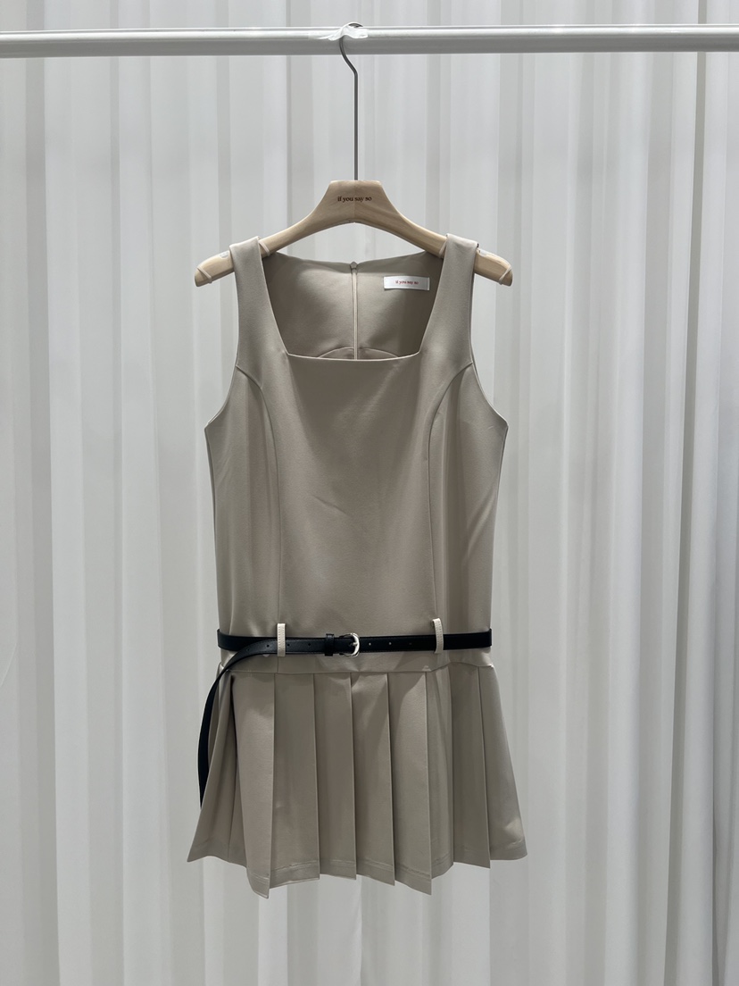 IF YOU SAY SO/PLUM-Q韓國直郵女裝新品職業連衣裙含腰帶IF YOU SAY SO/PLUM-Q連衣裙圖色1