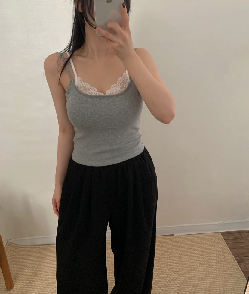 TWENTY FOUR SEVEN24-7東大門實拍女士新品休閑吊帶背心蕾絲TEWNTY FOUR SEVEN24-7吊帶/背心