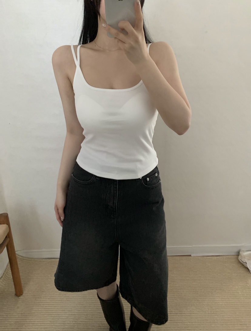 TWENTY FOUR SEVEN24-7韓國代購女裝新品推薦吊帶背心蕾絲緞面TEWNTY FOUR SEVEN24-7吊帶/背心