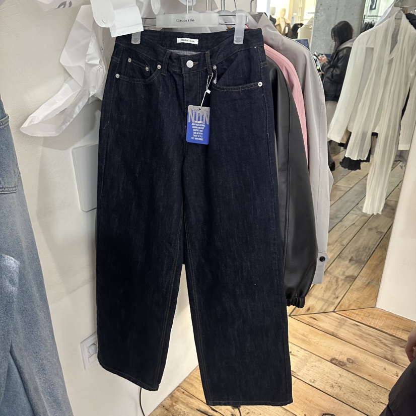 CREAM VILLA韓國代購女士新品26春夏牛仔褲不褪色CREAMVILLA牛仔褲圖色1