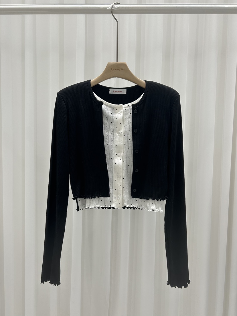 IF YOU SAY SO/PLUM-Q東大門直郵女士新款休閑針織衫假兩件IF YOU SAY SO/PLUM-Q針織衫圖色3